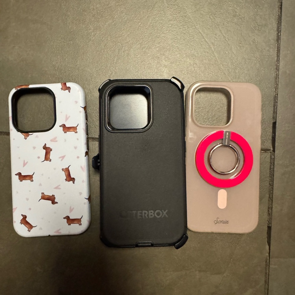 iPhone 15 pro OtterBox Black Phone Case & others
